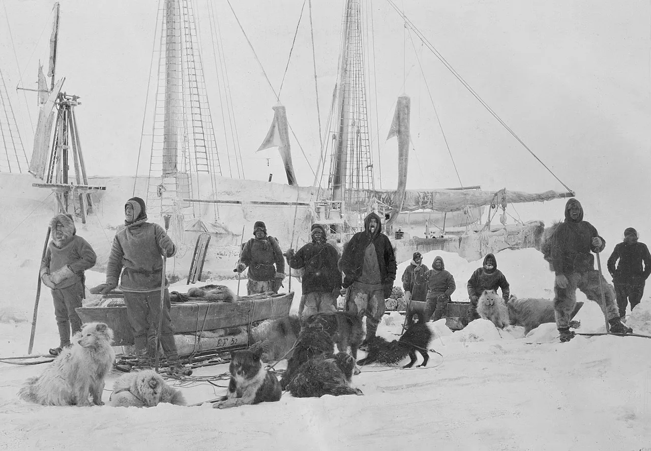 Några av slädhundarna som användes i Nansens Fram-expedition